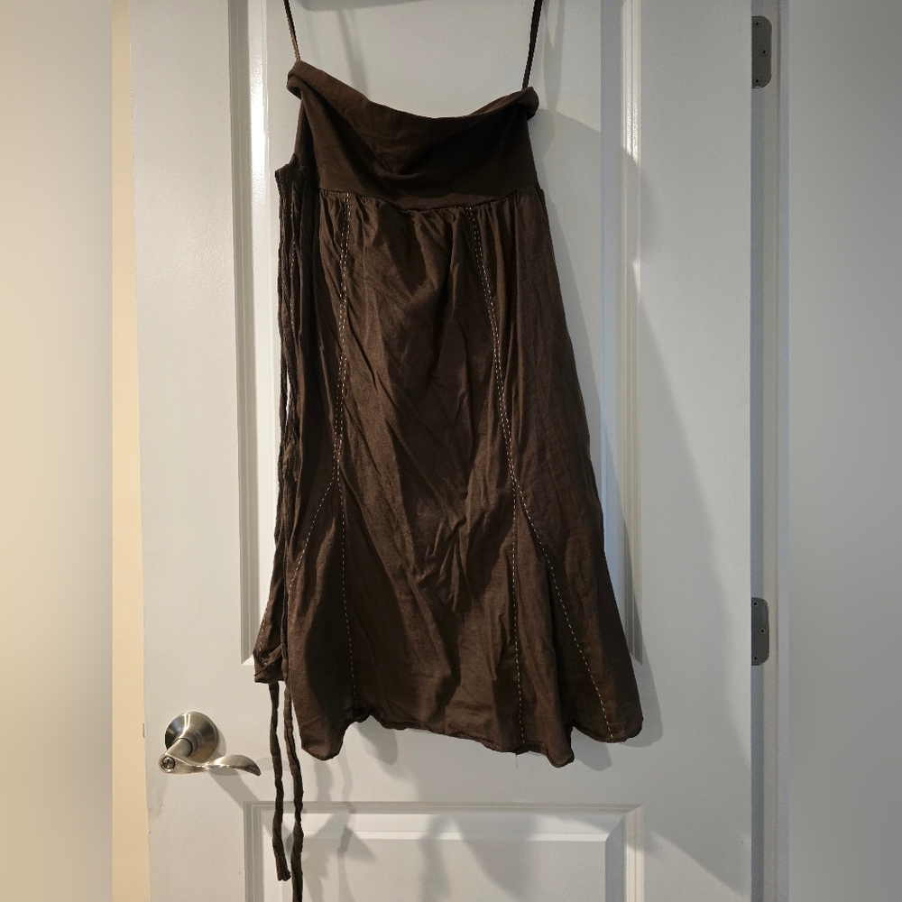 Old Navy Brown A-Line Maxi Skirt with Tie Waist
